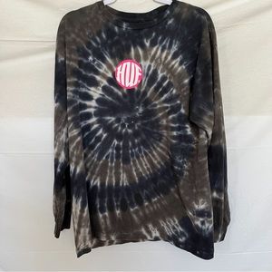 HUF Tie Dye Sweatshirt Long Sleeve Blue Gray Pink White Colors Size Large